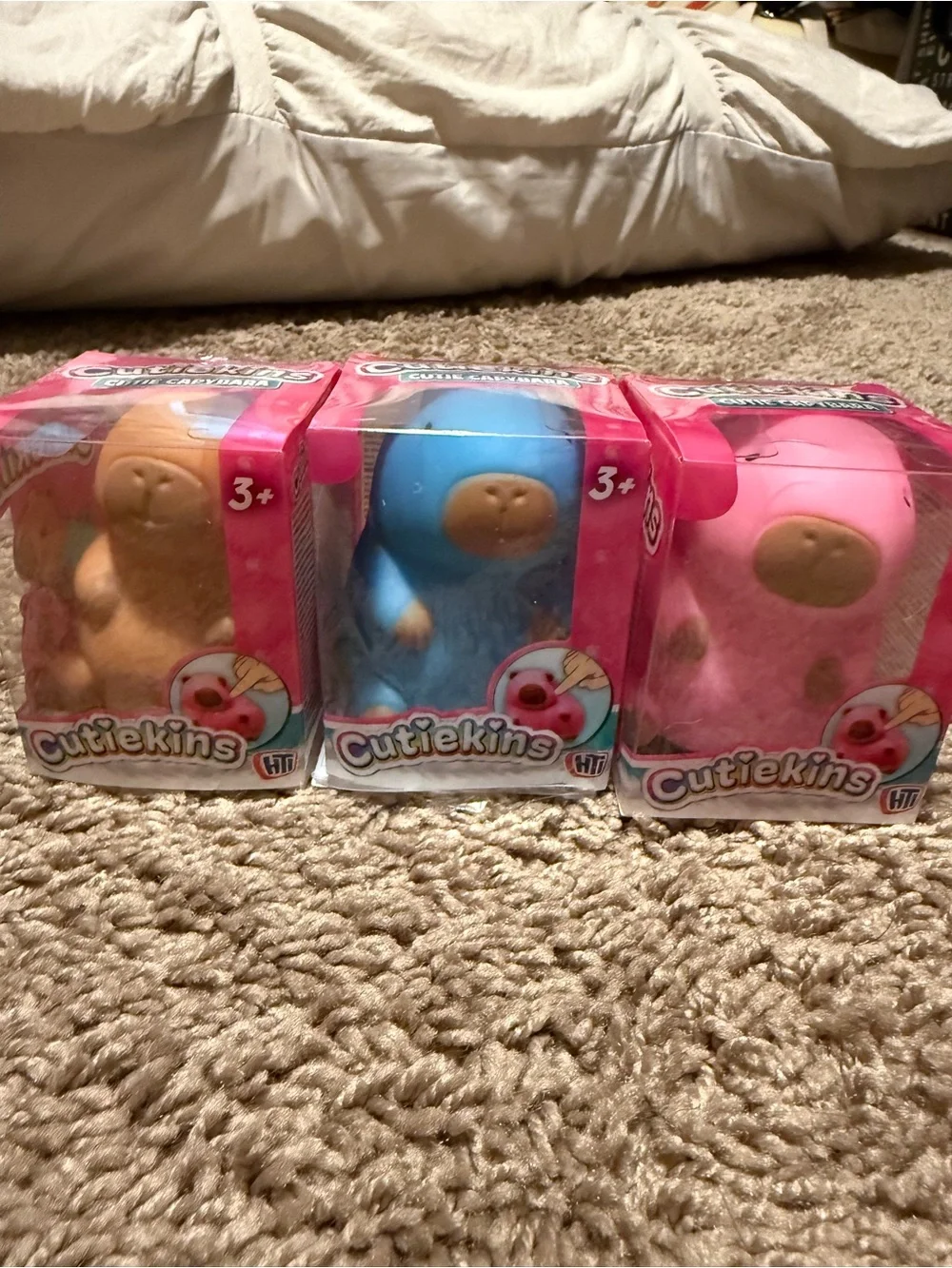 Plush Collectible Toy - Blue, Pink, Brown
